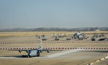 Aircraft are parked on the flightline at Morón Air Base, Spain, Oct. 4, 2016. With a unit of only 600 personnel, Airmen at Morón make up only 25 percent of that population. Team Morón is comprised of U.S. Airmen, Marines and Spanish air force members, who operate together to keep wheels off the ground and in the fight. The 496th Air Base Squadron, a geographically-separated unit from the 86th Airlift Wing, Ramstein Air Base, Germany, provides a worldwide platform for air power. (U.S. Air Force photo by Senior Airman Nicole Keim)