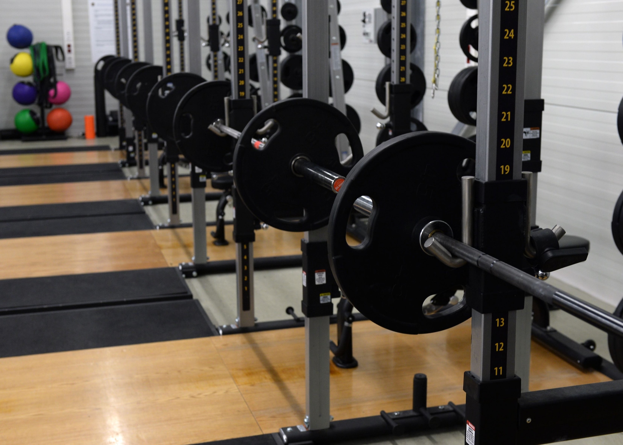 The 435th Air Ground Operations Wing hosted an Explosive Ordinance Disposal Fallen Warrior Workout at the 435th Security Forces Squadron gym on Ramstein Air Base, Germany, Jan. 5, 2018. For the workout, three-person teams were to complete a 1-mile run, 180 reps of bench-press, 180 reps of push-press, 180 reps of high-pull, and a final 1-mile run. Members participated in the workout to remember and honor fallen EOD service members. (U.S. Air Force photo by Senior Airman Jimmie D. Pike)