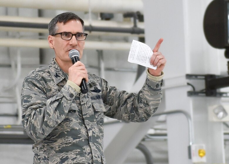 Citizen Airmen of the 910th Airlift Wing attend a commander’s call Jan. 6, 2018, here.
