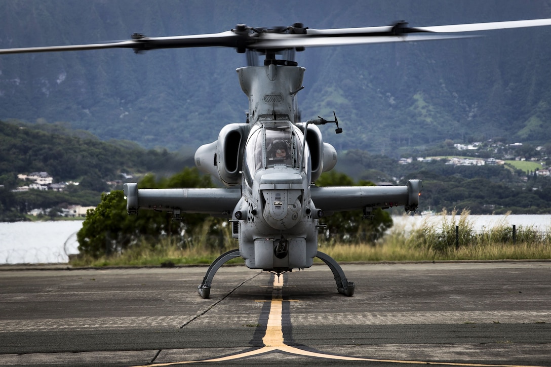 Hawaii’s first three AH-1Z Vipers arrive aboard Marine Corps Air Station, Kaneohe Bay, Dec. 19, 2017. The arrival of the 4th generation attack helicopters enhances the capabilities and power projection of Marine Light Attack Helicopter Squadron 367, Marine Aircraft Group 24, 1st Marine Aircraft Wing and MCBH. (U.S. Marine Corps Photo by Sgt. Alex Kouns)