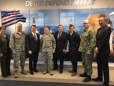 CRANE, Indiana - U.S. Senators Joe Donnelly and Todd Young, and Congressman Trey Hollingsworth (IN-09) today hosted General David Goldfein, Chief of Staff of the Air Force, at Naval Support Activity Crane in Crane, Indiana. General Goldfein is the highest ranking officer in the Air Force and is a member of the Joint Chiefs of Staff.