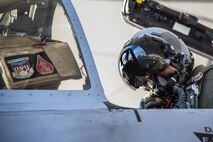 Capt. Haden Fullam, 75th Fighter Squadron pilot, prepares for takeoff, Jan. 5, 2018, at Moody Air Force Base, Ga. Team Moody resumed its flying operations after a Jan. 3 snow storm halted all maintenance and flying operations. (U.S. Air Force photo by Airman Eugene Oliver)