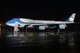 Air Force One is parked on the flightline at Dobbins Air Reserve Base, Ga., Jan. 8, 2018 while President Donald Trump attends this year’s College Football Playoff National Championship game. Prior to arriving at Dobbins, the president spoke at the American Farm Bureau Federation’s 99th Annual Convention. (U.S. Air Force photo/Staff Sgt. Andrew Park)