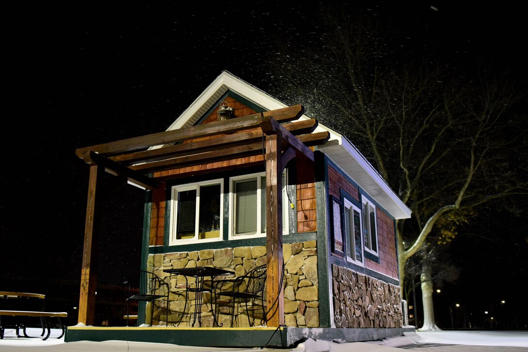 The Seymo Joe to Go coffee kiosk during snowfall Jan. 4, 2018, at Seymour Johnson Air Force Base, North Carolina.