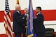 Col. Patrick W. Donaldson accepts the 161st Air Refueling Wing guidon from Maj. Gen. Edward Maxwell, Arizona Air National Guard Air Component Commander,  during the change of command ceremony at Goldwater Air National Guard Base, Jan. 7, 2017.