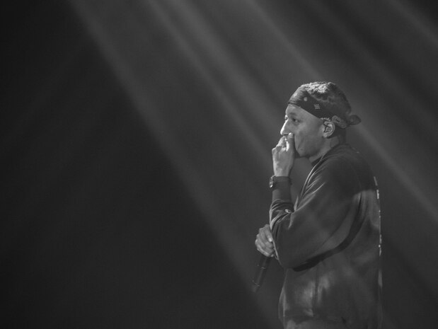 Lecrae’s performance at MCAS Iwakuni was the first of seven stops in his Armed Forces Entertainment tour. Armed Forces Entertainment’s mission is to boost the morale and welfare of overseas service members by providing entertainment through concerts and performances.