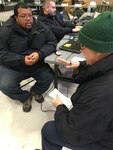 FORT EUSTIS, Va. Richie Richardson, geographic information specialist, Joint Task Force Civil Support conducts and interview with Hugh Lessig, reporter, Daily Press Dec. 19, 2017. JTF-CS provides command and control for designated Department of Defense specialized response forces to assist local, state, federal and tribal partners in saving lives, preventing further injury, and providing critical support to enable community recovery.