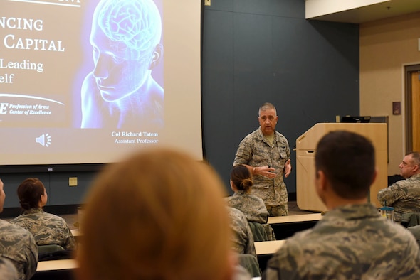 Colonel Richard Tatem, the Reserve Advisor to the Director of the Profession of Arms Center of Excellence (PACE), presented the Enhancing Human Capital (EHC) course here Jan. 5-6, 2018. The EHC course helps service members gain a better understanding of how professionalism drives individual member behavior. The course focuses on improving abilities in the human domain.