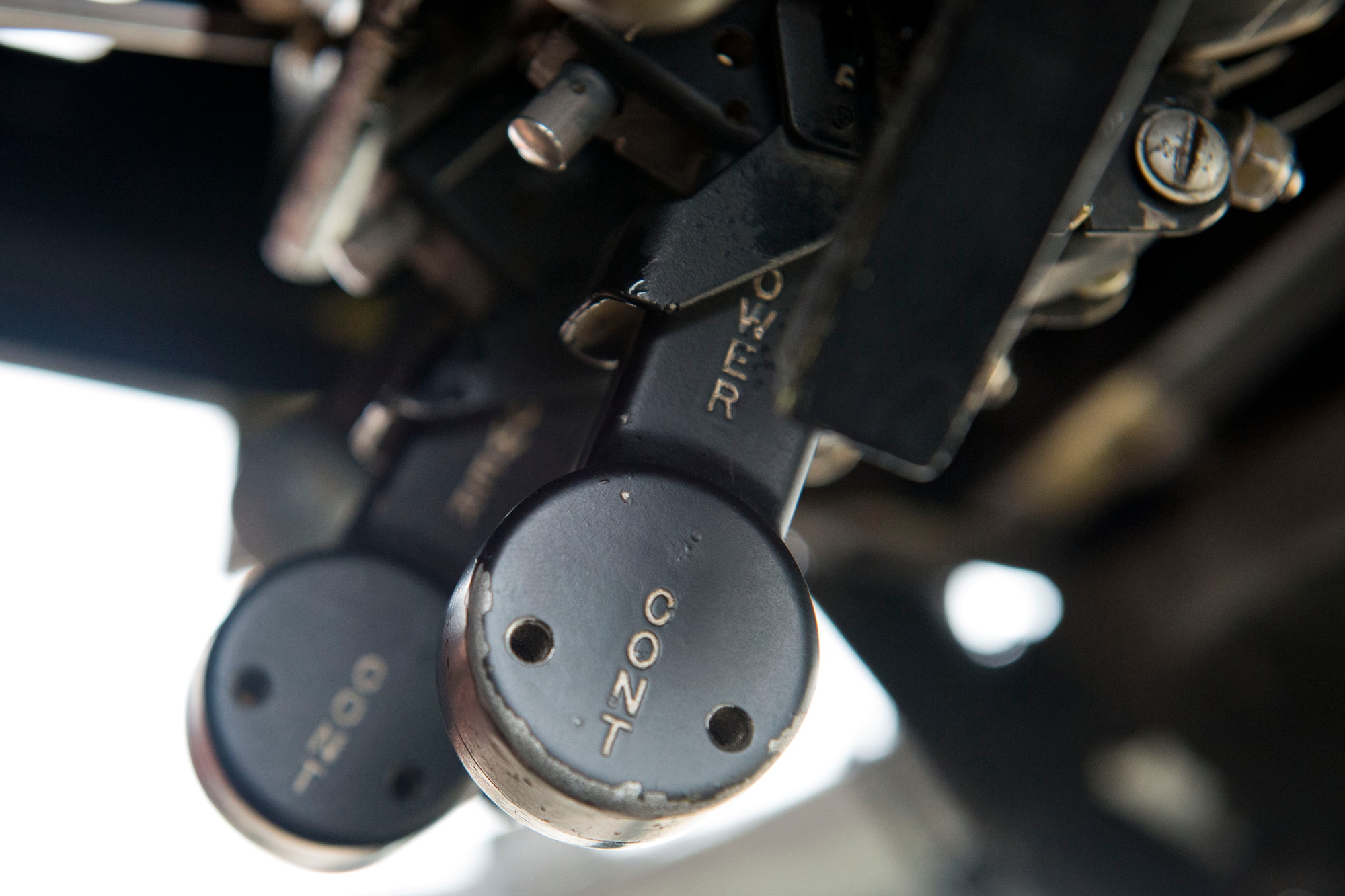 Starter switches sit idle inside an HH-60G Pave Hawk, Jan. 9, 2018, at Moody Air Force Base, Ga. The 41st Helicopter Maintenance Unit keeps Pave Hawks operationally ready by performing inspections and repairs on various components of the helicopter. Those efforts are critical in facilitating the mission of the 41st Rescue Squadron at Moody. (U.S. Air Force photo by Airman 1st Class Erick Requadt)