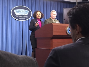Chief Pentagon spokesperson Dana W. White and Marine Corps Lt. Gen. Kenneth F. McKenzie Jr. brief Pentagon reporters on various topics, including the progress made to defeat the Islamic State of Iraq and Syria.