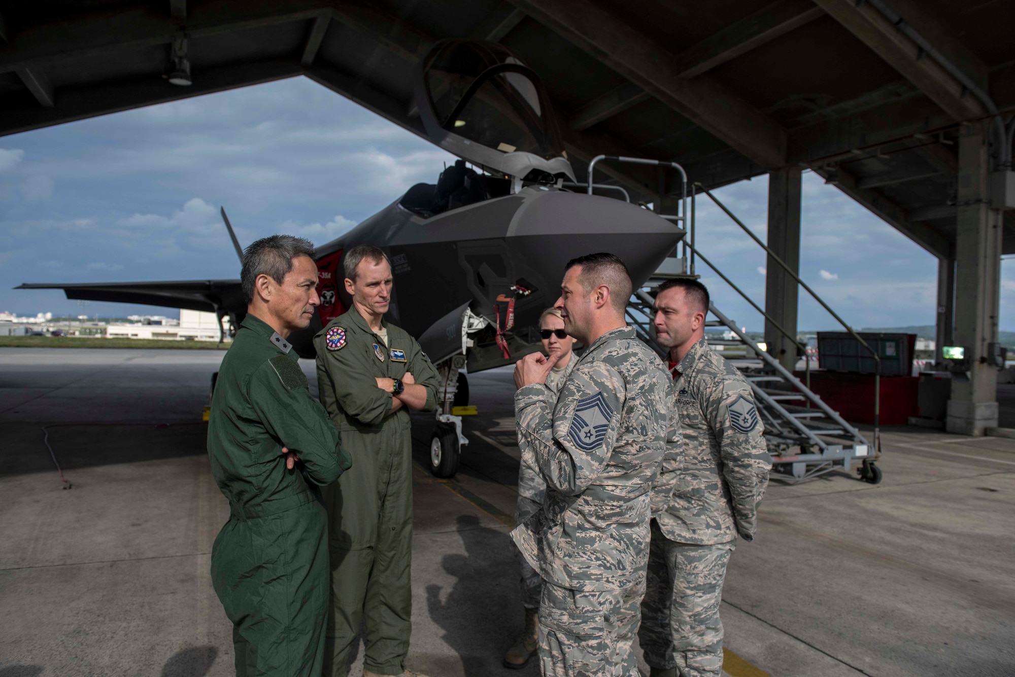 Bilateral Integration: JASDF General tours F-35A at Kadena