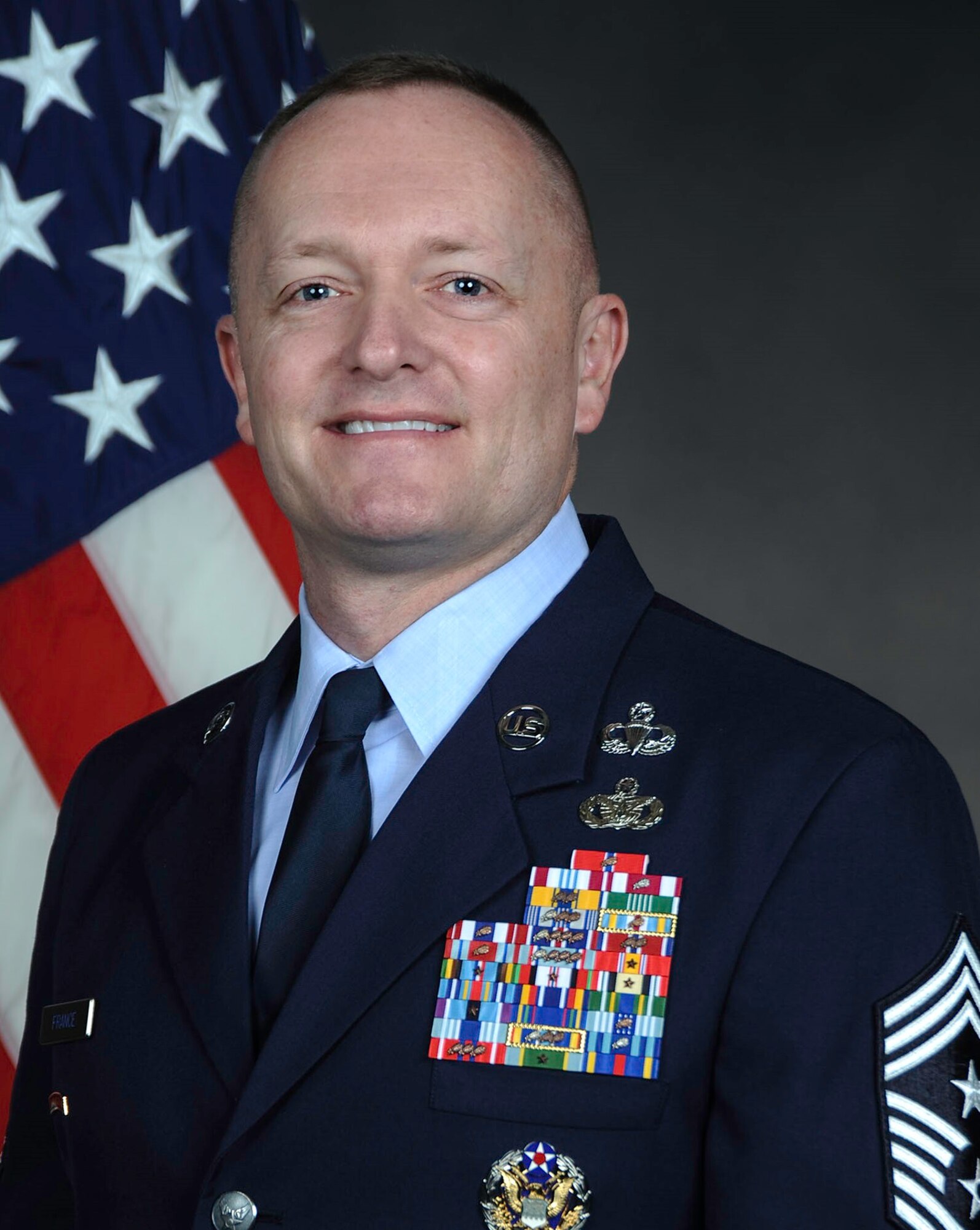 Official photo of Chief Master Jason L. France, AFMC Command Chief