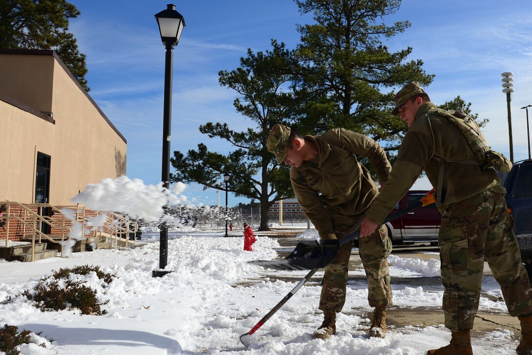 Winter Storm Grayson dropped close to 10 inches of snow on Joint Base Langley-Eustis, Va., Jan. 3-4, 2018.