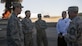 U.S. Air Force Maj. Gen. Timothy Green and Col. Matthew Brooks, Commander in Chief's Installation Excellence selection board members, speak to Airmen from the 355th Civil Engineer Squadron's fire department at Davis-Monthan Air Force Base, Ariz., Jan. 11, 2018. Davis-Monthan AFB is under consideration for the 2018 CINC Installation Excellence Award, a presidential award for exemplary support of Department of Defense missions. (U.S. Air Force photo by Airman 1st Class Michael X. Beyer)