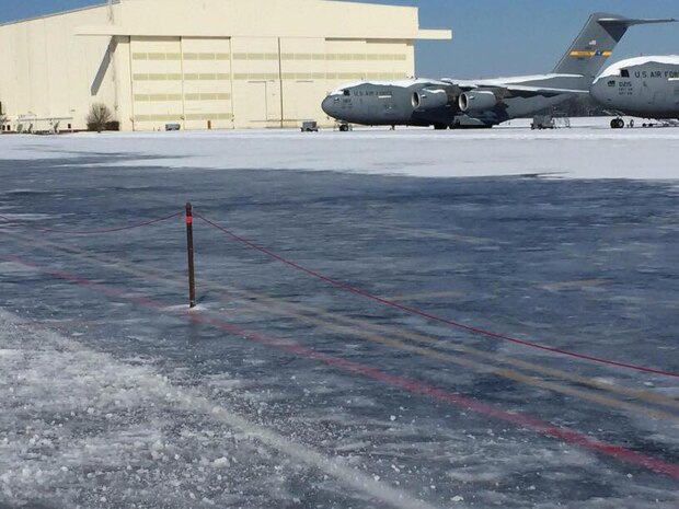 A view of the ramp here after winter storm Grayson dumped up to 6 inches of snow on the Lowcountry Jan. 4, 2018.