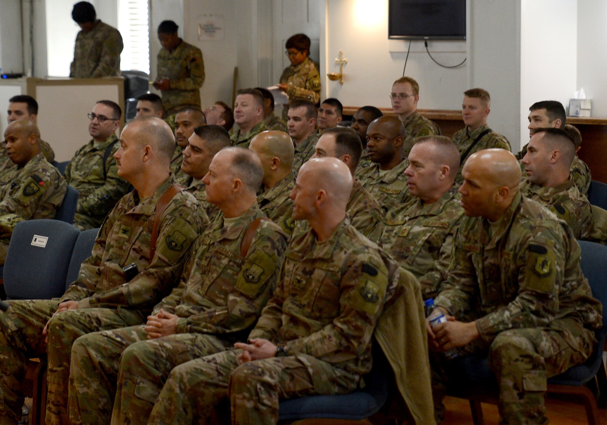Members of Bagram Airfield gathered at the Enduring Faith to celebrate Martin Luther King Day Jan. 15, 2018 at Bagram Airfield, Afghanistan.