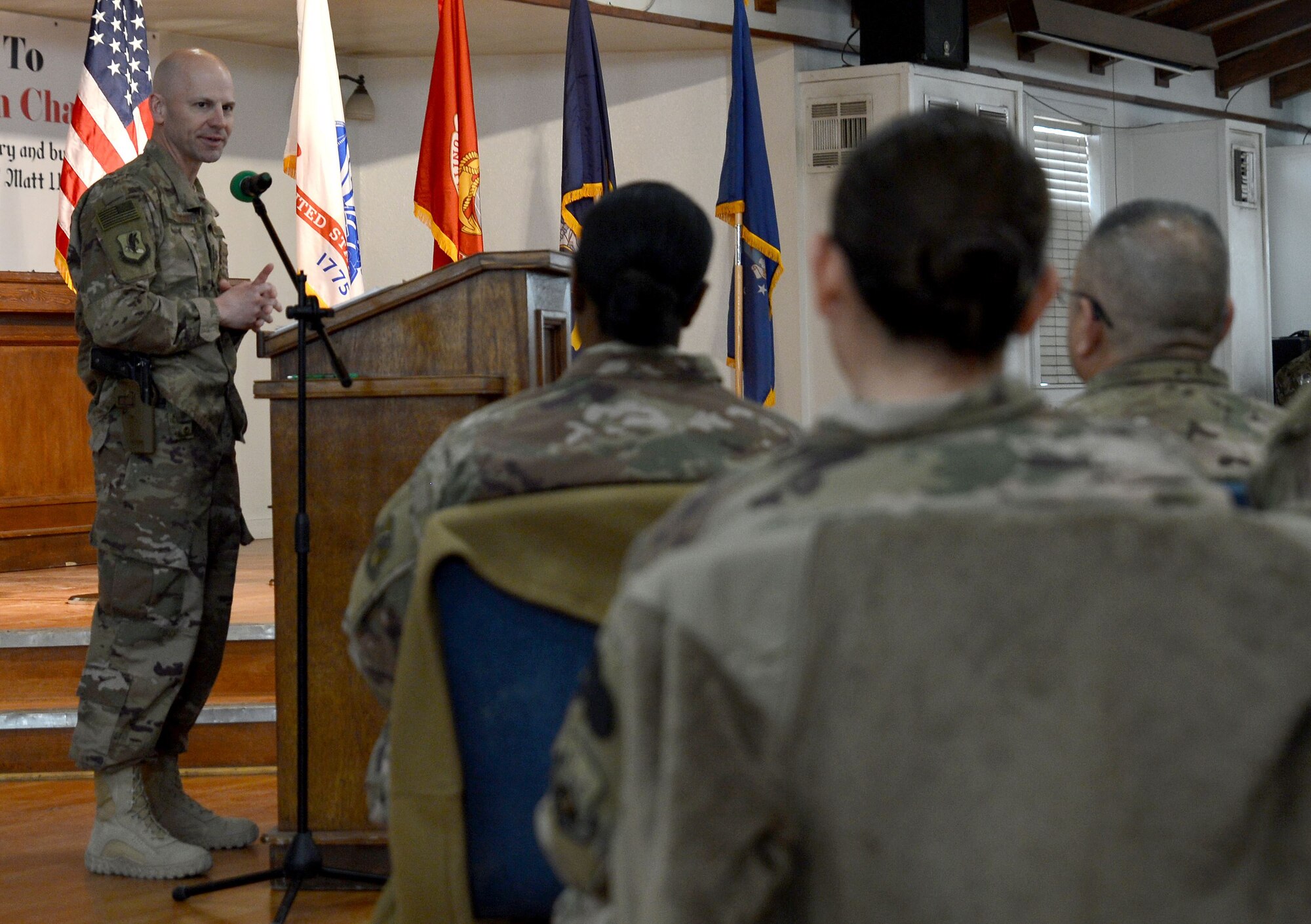 Members of Bagram Airfield gathered at the Enduring Faith to celebrate Martin Luther King Day Jan. 15, 2018 at Bagram Airfield, Afghanistan.