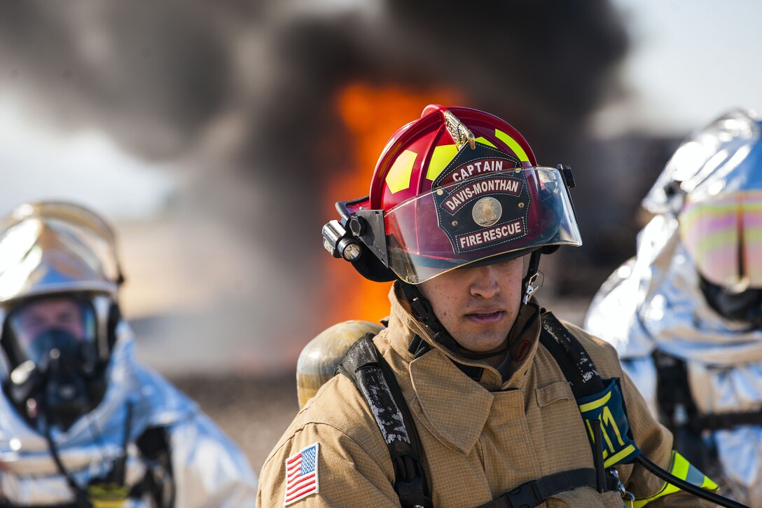 Firefighters learn techniques for a controlled fire