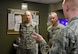 Lt. Gen. Mark Ediger, U.S. Air Force Surgeon General, speaks with 92nd Medical Group Airmen during his visit to Fairchild Air Force Base, Washington, Jan. 11, 2018. The Airmen discussed their experiences with integration of the Military Health System GENISIS program, the new Department of Defense electronic healthcare record system. (U.S. Air Force photo/Airman Whitney Laine)