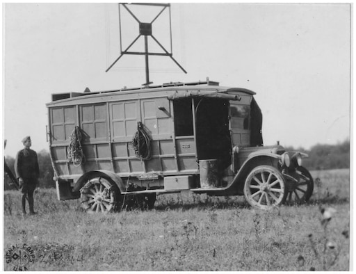 This photograph shows a mobile radio goniometric tractor near Verdun.  These vehicles conducted radio direction finding against enemy radio transmissions.