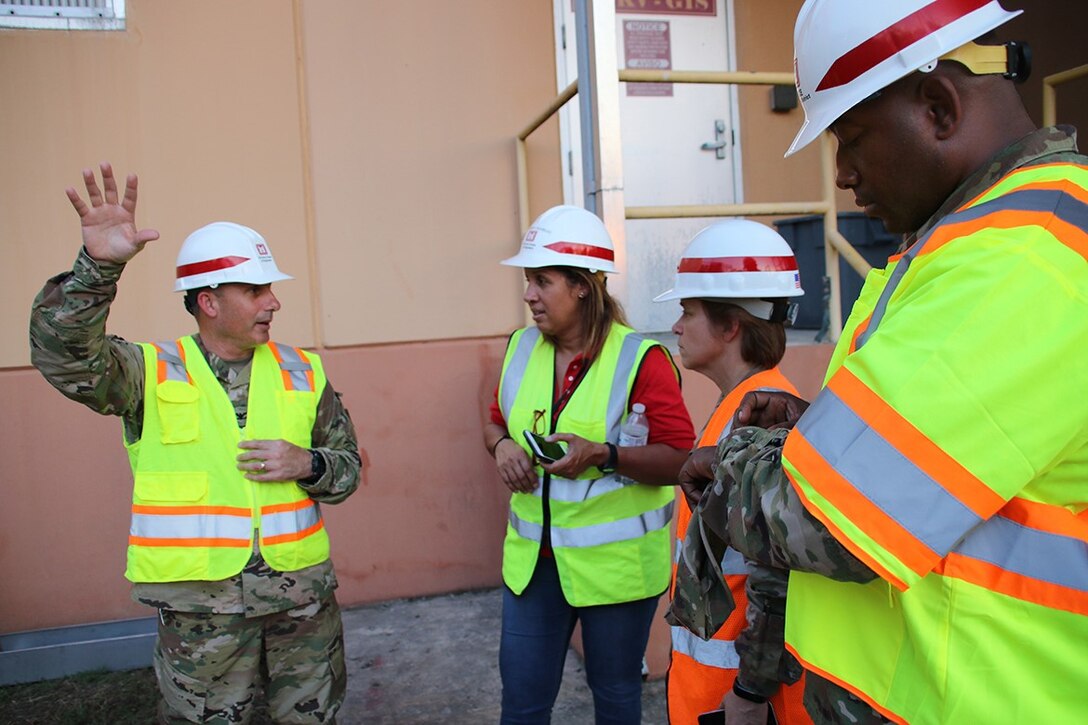 Sharon Garay Rodríguez (center), Fort Worth District Chief of Construction Division and electrical engineer, serves as the deputy director for the Puerto Rico Power Grid Restoration Program.