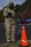 Staff Sgt. Mary McKnight, 916th Civil Engineer Squadron emergency management technician, inspects and reports the findings of a chemical agent detection paper station during exercise Thunderdome 18-01, Jan. 11, 2018, at Seymour Johnson Air Force Base, North Carolina. As a member of the post-attack reconnaissance team, McKnight checked several stations after a simulated attack to see if the areas were contaminated. (U.S. Air Force photo by Staff Sgt. Brittain Crolley)