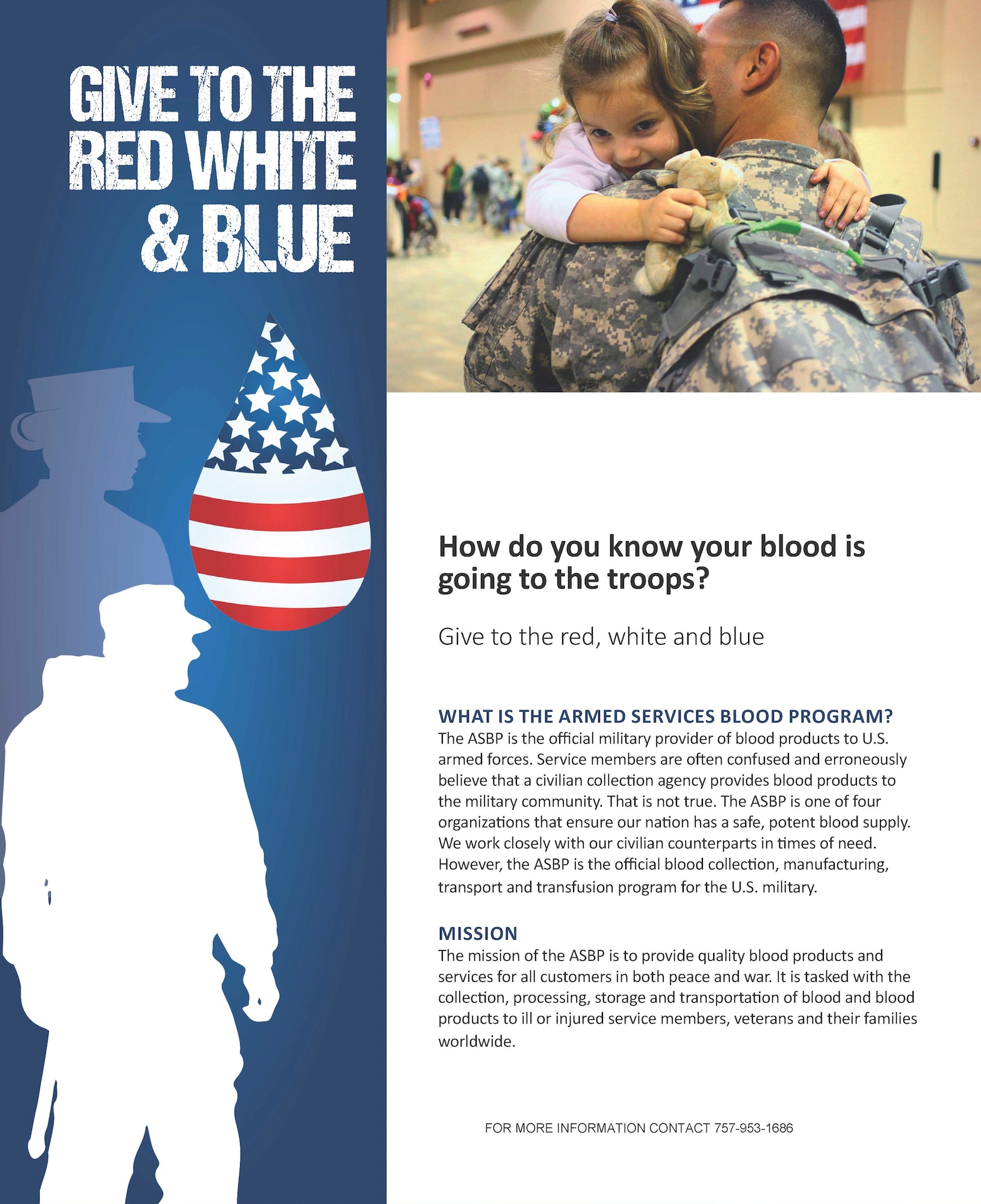 The ASBP is the Department of Defense’s blood donor program.