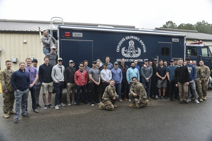 Members of the South Carolina Stingrays toured Joint Base Charleston, S.C., Jan. 10, 2018.