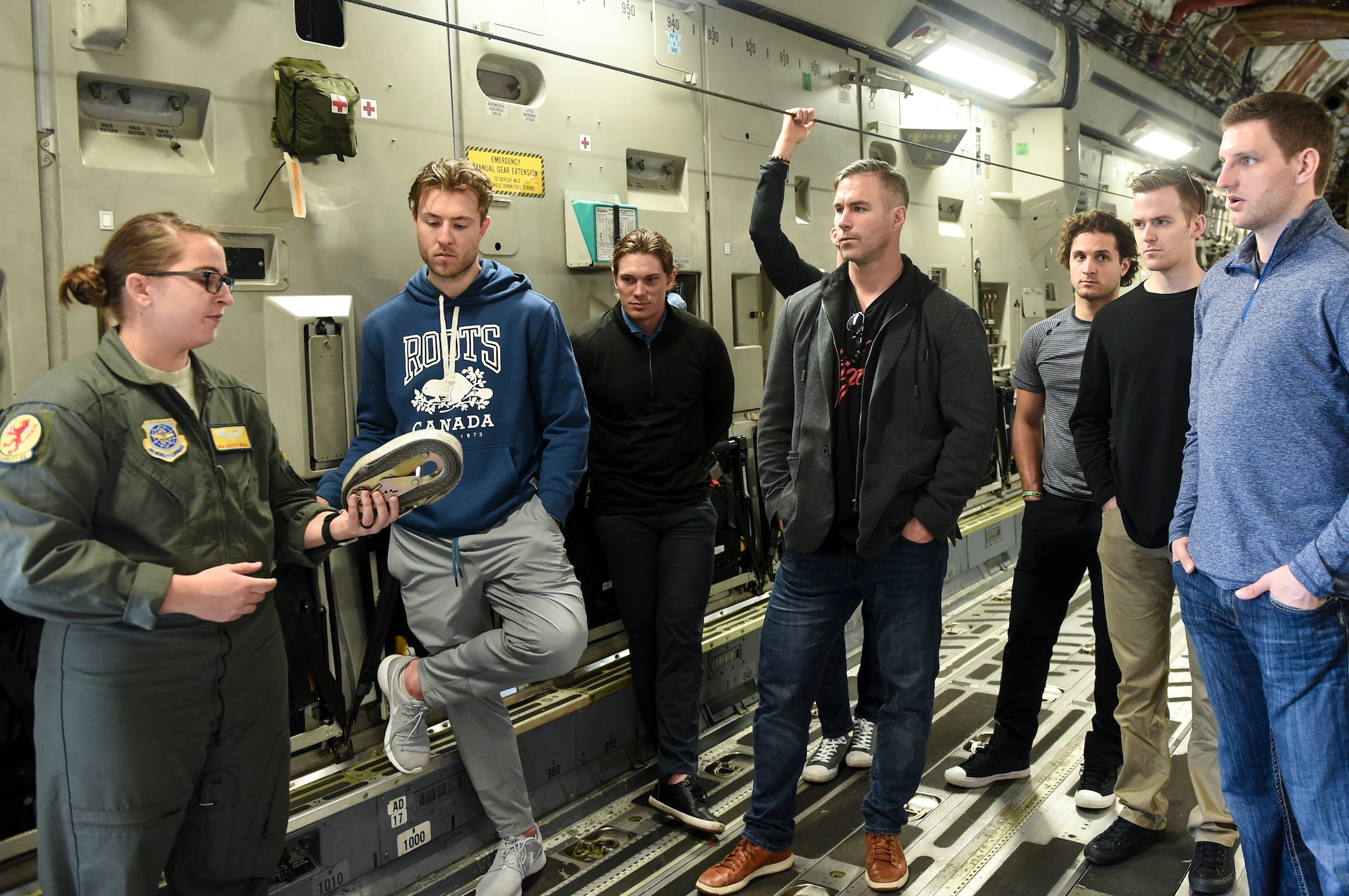 Members of the South Carolina Stingrays toured Joint Base Charleston, S.C., Jan. 10, 2018.