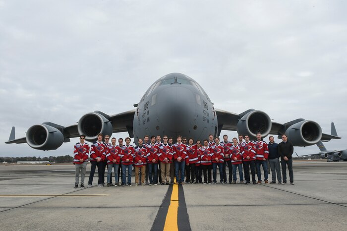 Members of the South Carolina Stingrays toured Joint Base Charleston, S.C., Jan. 10, 2018.