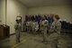 Chief Master Sgt. Anthony Johnson, Pacific Air Forces command chief, visits Hickam Honor Guard during a tour of the units at Joint Base Pearl Harbor-Hickam, Hawaii, Jan. 16, 2018.  During his tour, Johnson spoke about the importance of readiness and Air Force policy changes. (U.S. Air Force photo by Tech. Sgt. Heather Redman)