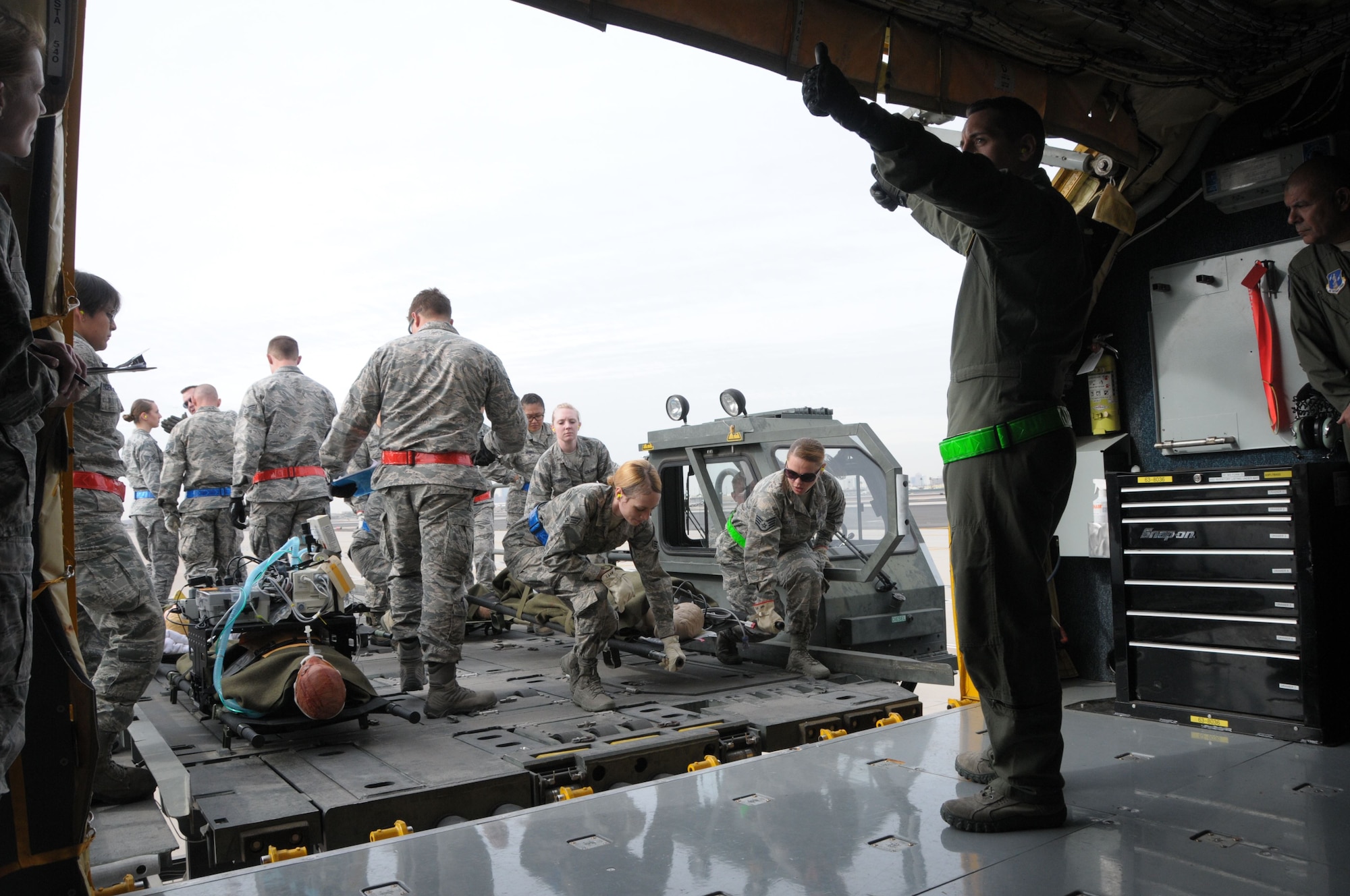 Reserve Citizen Airmen with the 944th Aeromedical Staging Squadron worked with Arizona Air National Guard Airmen assigned to the 161st ARW to conduct the exercise.