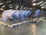F15 Horizontal Stabilizers in their new indoor storage location at DLA Distribution Warner Robins, Georgia