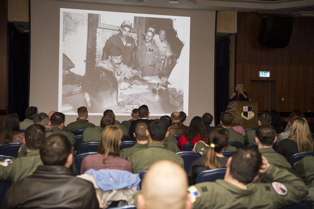 Olds recounted stories of her father as well as her grandfather, Robert Olds, adventures during the conception of the United States Air Force, her father’s time in World War II and the Vietnam War.