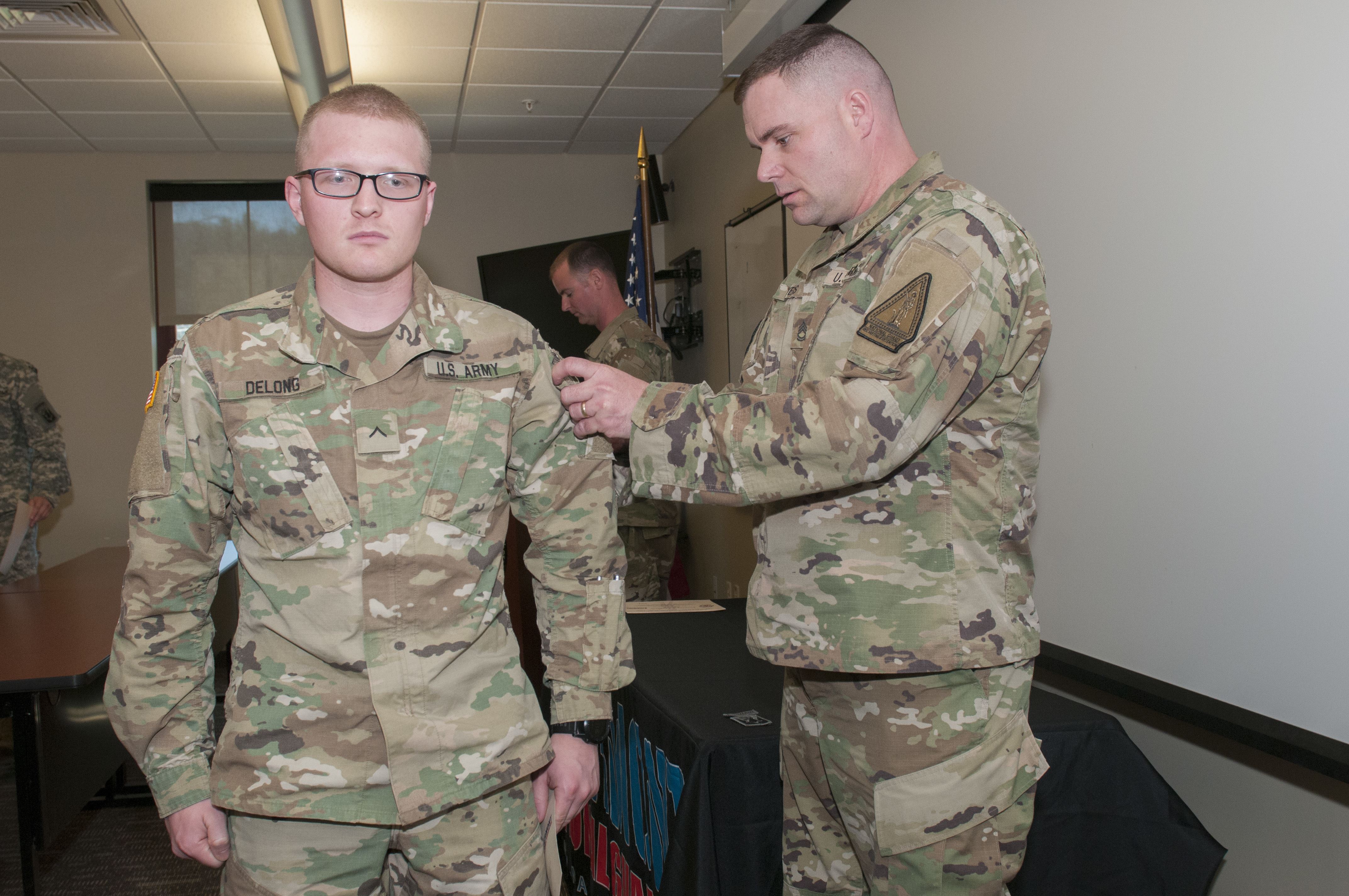 Soldier Gets His Unit Patch