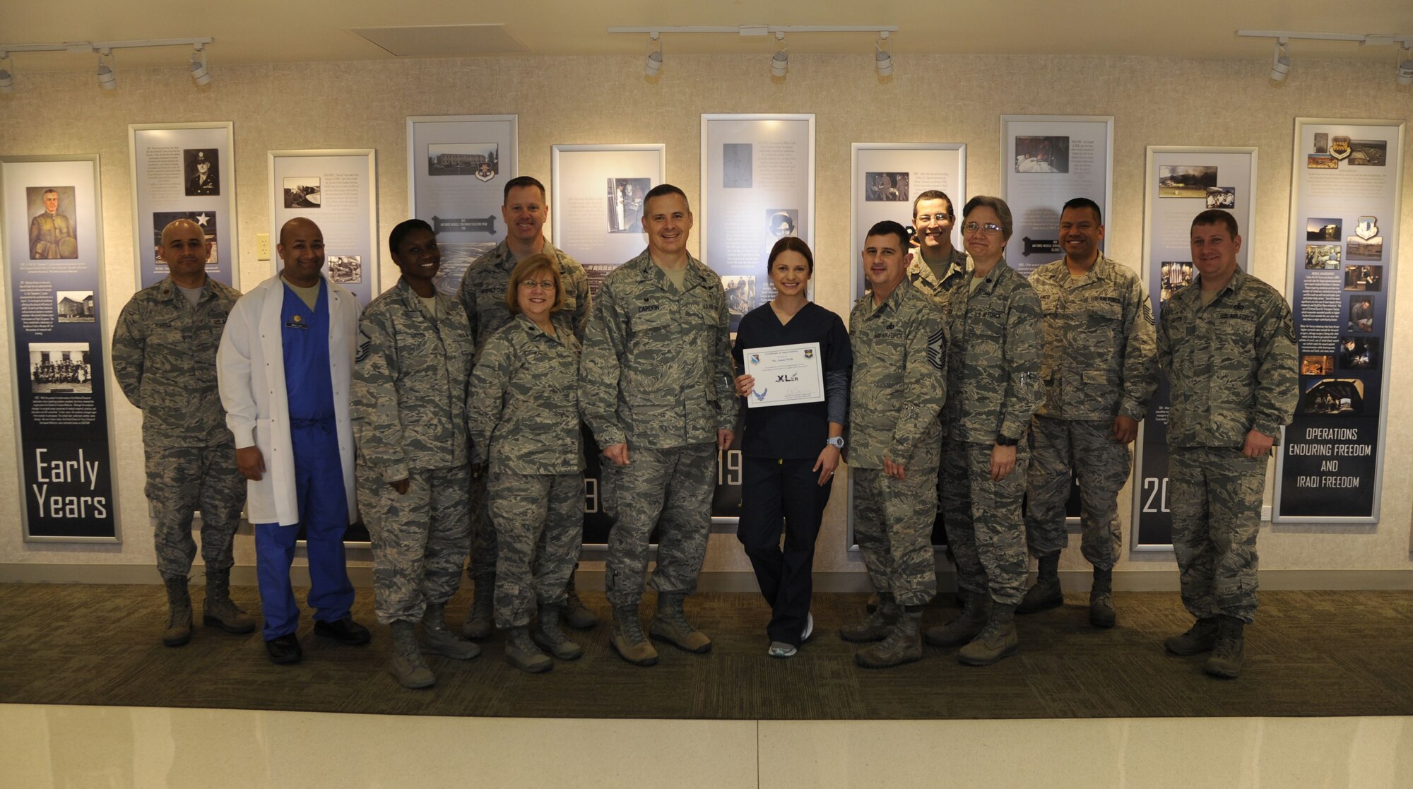 Jamie Wells, 47th Medical Group pediatric nurse, was chosen by wing leadership to be the “XLer” of the week, for the week of Jan. 8, 2018. The “XLer” award, presented by Col. Thatcher Cardon, 47th Medical Group commander, is given to those who consistently make outstanding contributions to their unit and the Laughlin mission.