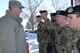 U.S. Air Force Gen. John Hyten, commander of U.S. Strategic Command (USSTRATCOM), speaks with Senior Airman Trevor Utton and other members of the 341st Security Forces Squadron at Malmstrom Air Force Base, Mont., Jan. 16, 2018.