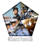 Graphic art of service members.