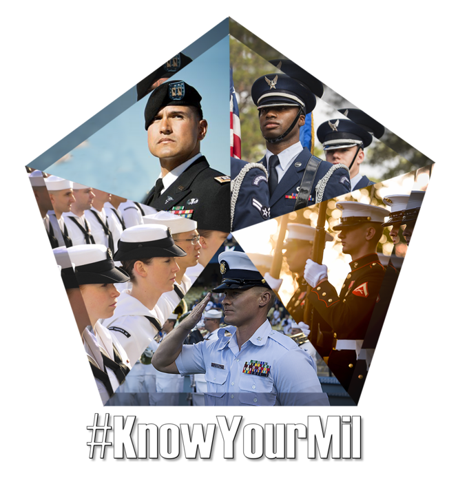 Graphic art of service members.