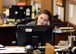 Emily Copeland, the 325th Force Support Squadron’s new librarian, works at her desk in the base library at Tyndall Air Force Base, Fla., Jan. 18, 2018. Copeland graduated from Hanover College with a bachelor’s degree in medieval and renaissance studies. She then went on to earn both her Master of Science and doctorate in medieval studies from the University of Edinburgh, Scotland. (U.S. Air Force photo by Airman 1st Class Isaiah J. Soliz/Released)