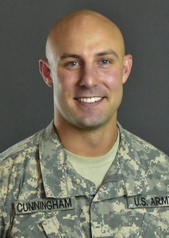 Portrait in uniform of soldier selected for Olympic team.