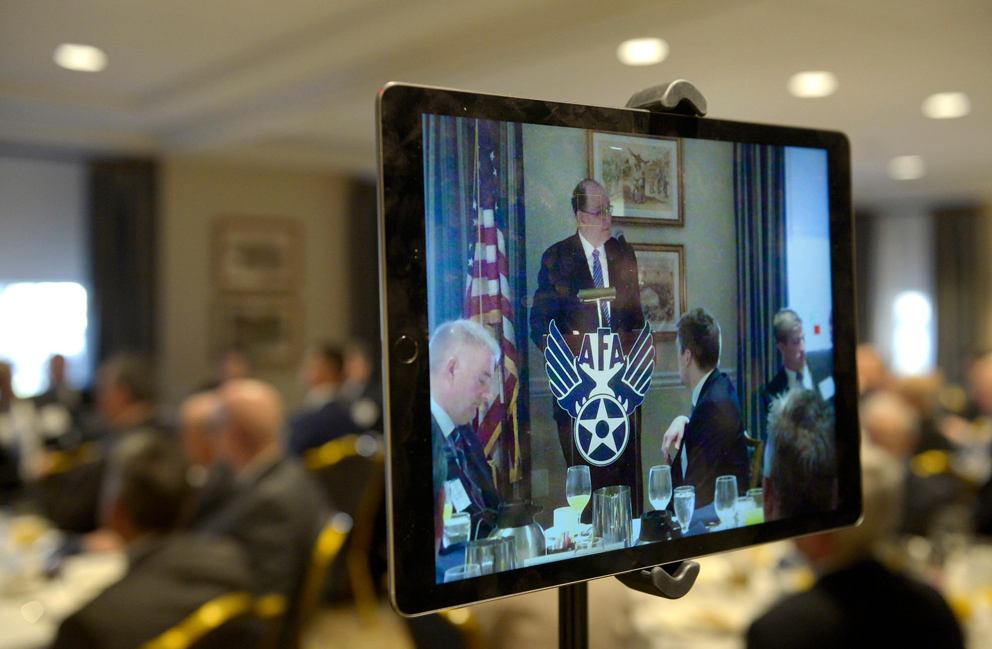 Undersecretary of the Air Force Matthew Donovan delivers the keynote speech during an Air Force Association breakfast Jan. 18, 2018, in Washington, D.C. Donovan addressed variety of issues facing the Air Force. (U.S. Air Force photo by Staff Sgt. Rusty Frank)