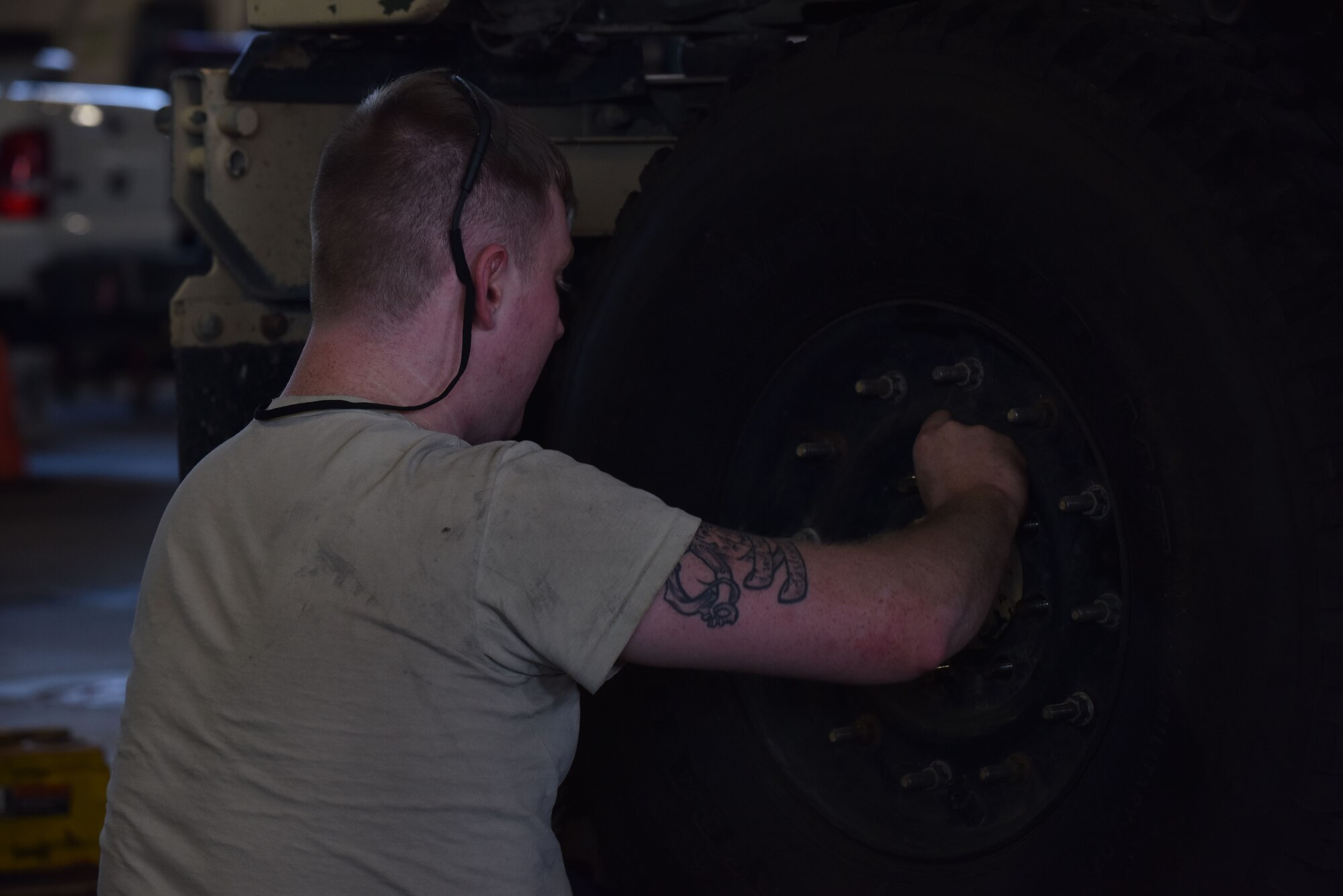 Members of the 509th Logistics Readiness Squadron (LRS) vehicle maintenance shop, perform various mechanical
repairs throughout the shop at Whiteman Air Force Base, Mo., Jan. 17, 2018.