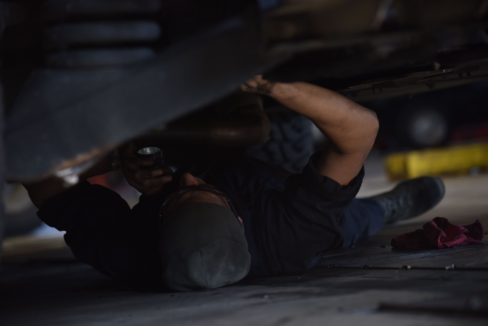 Members of the 509th Logistics Readiness Squadron (LRS) vehicle maintenance shop, perform various mechanical
repairs throughout the shop at Whiteman Air Force Base, Mo., Jan. 17, 2018.