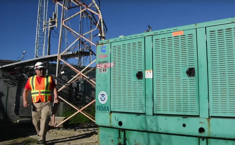 Alex Almeida, a U.S. Army Corps of Engineers, Walla Walla District, temporary emergency power team member, prepares electrical generators Nov. 27, 2017, for mobilization and installation across the U.S. Virgin Islands.