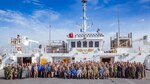 Senior delegates participating in Pacific Partnership 2018 gather for a group photo aboard USNS MERCY (T-AH-9) Jan. 18.  Pacific Partnership is the U. S. Navy's humanitarian and civic assistance mission conducted with and through partner nations, non-governmental organizations and other U.S. and international government agencies to execute a variety of humanitarian civic action missions in the Pacific Fleet area of responsibility. Pacific Partnership is designed to strengthen alliances, improve U.S. and partner capacity to deliver humanitarian assistance and disaster relief and improve security cooperation among partner nations.