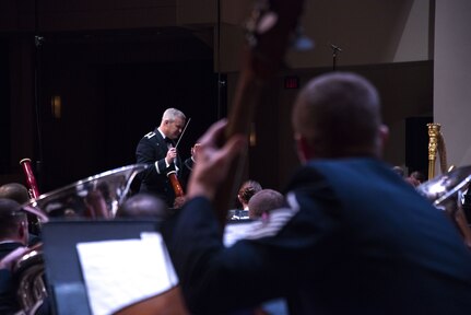 Colonel Lang directs the band.