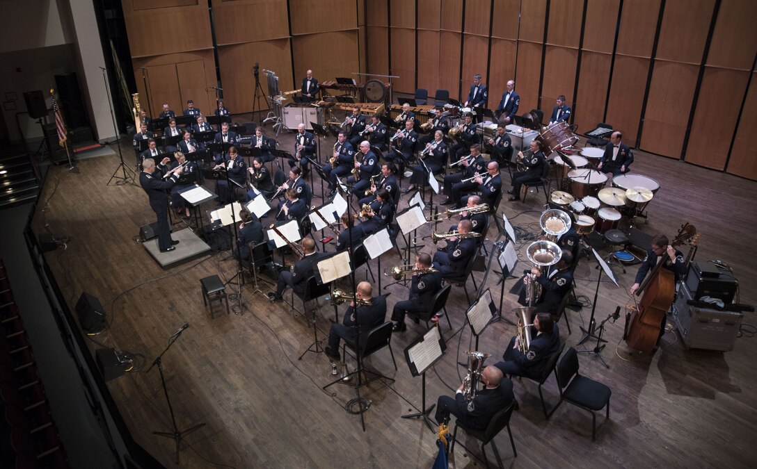 Air Force Concert Band plays at Schlesinger Concert Hall.