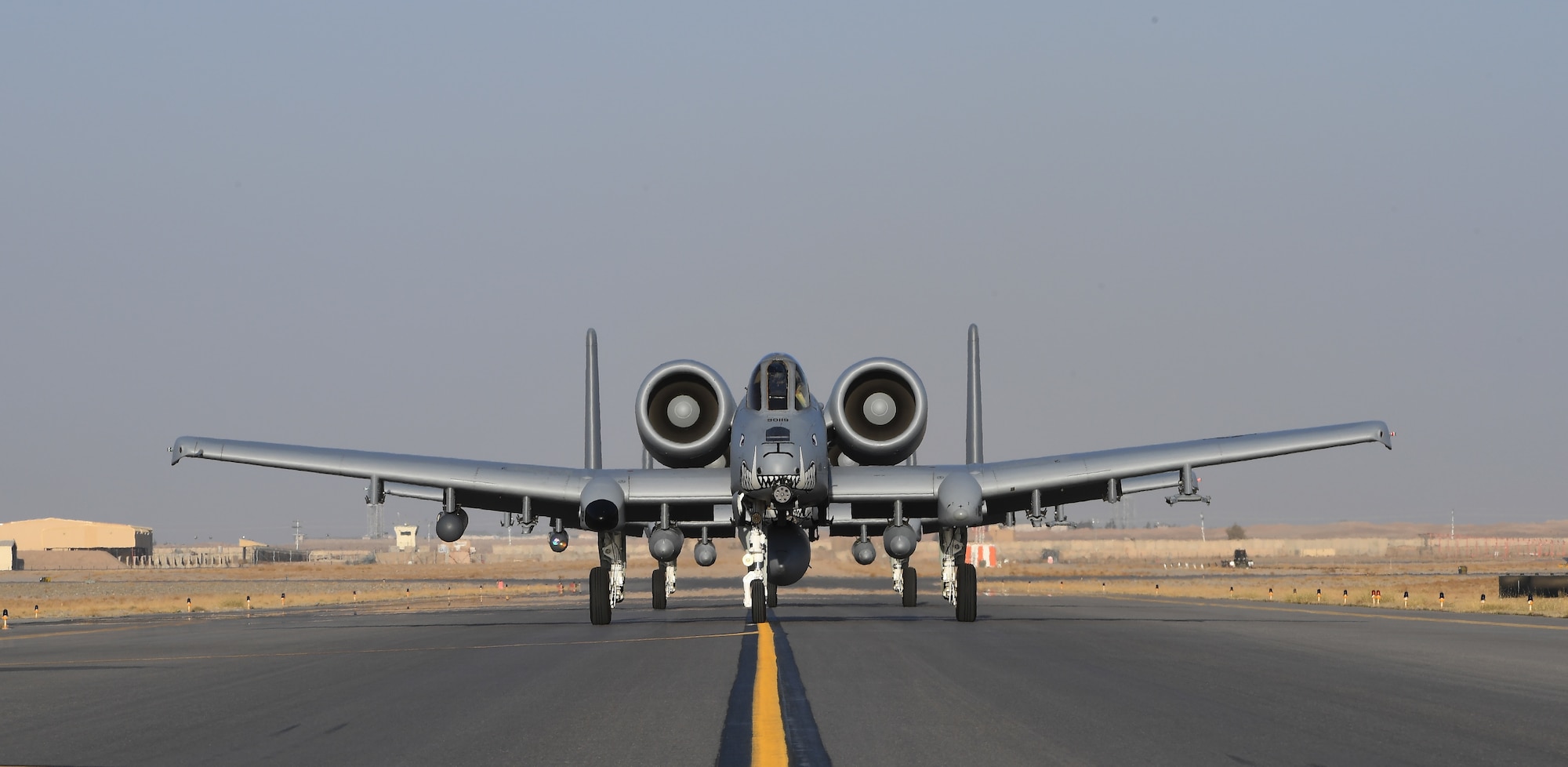 A-10 Thunderbolt IIs, assigned to Whiteman Air Force Base, arrive on Kandahar Airfield, Afghanistan, Jan. 19, 2018.