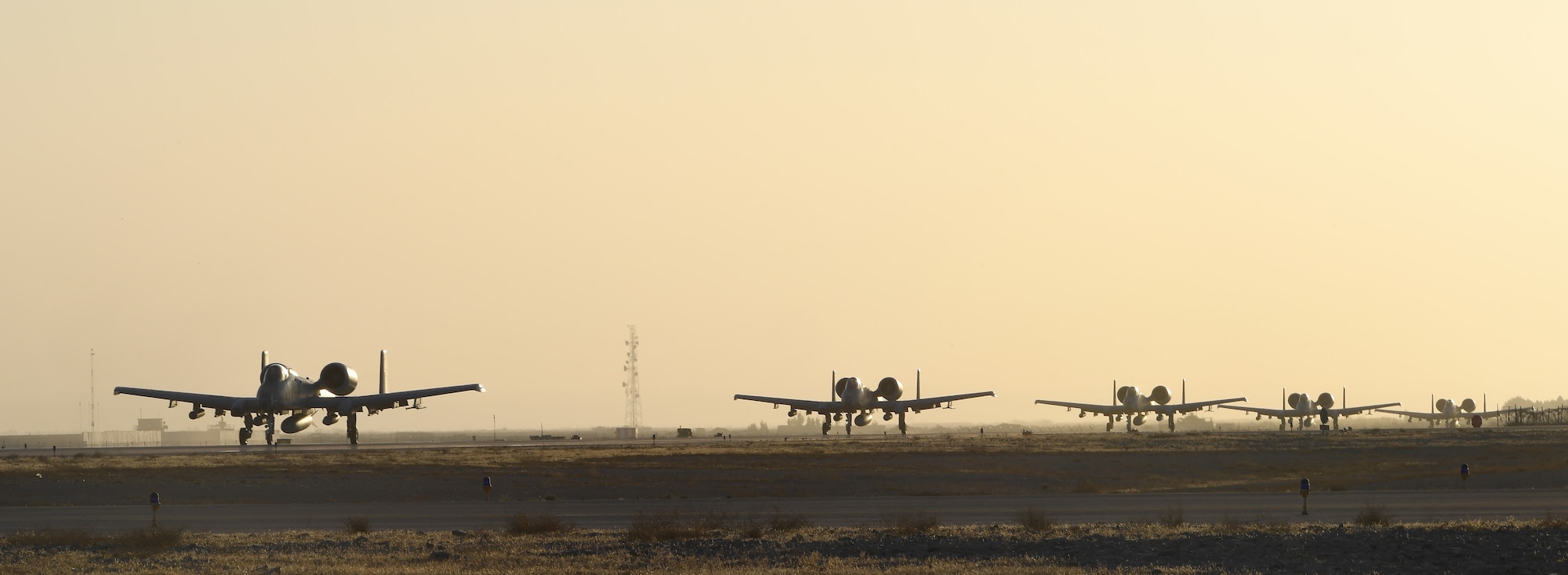A-10 Thunderbolt IIs, assigned to Whiteman Air Force Base, arrive on Kandahar Airfield, Afghanistan, Jan. 19, 2018.